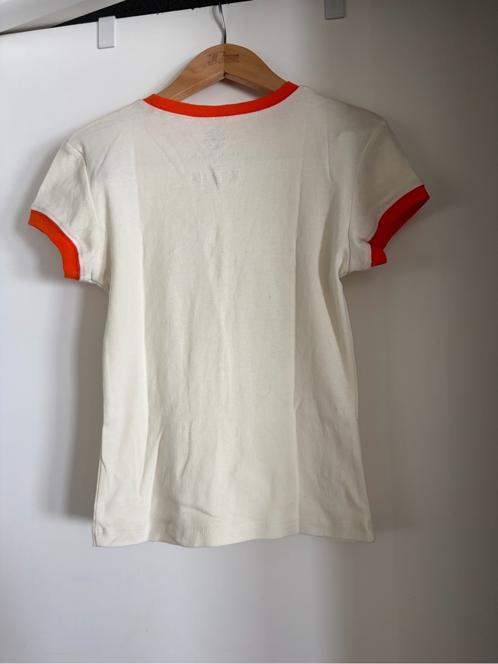 California Orange Graphic Ringer Tee - Cream with Orange Trim - Picture 4 of 4